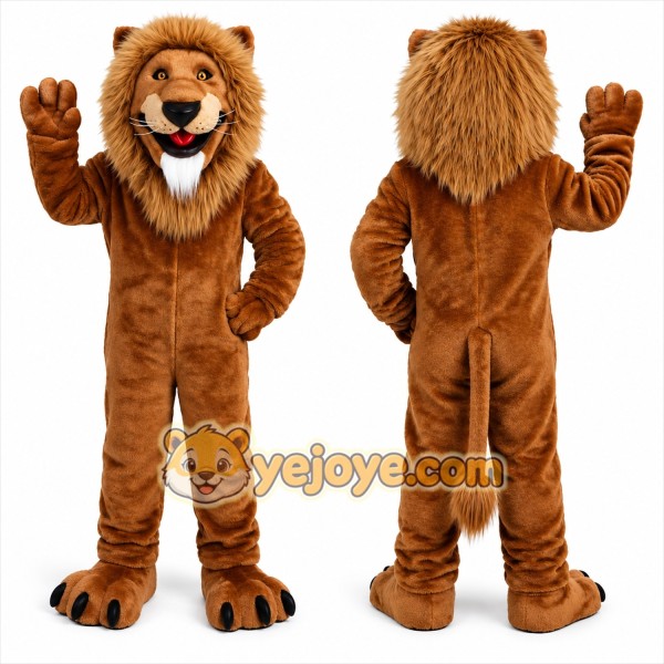 Brown Lion Mascot Costume for Kids and Adults