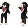 Brown Dog Mascot Costume with Camo Bandana