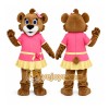 Brown Bear Mascot Costume with Pink Dress Brown Bear Mascot Costume with Pink Dress