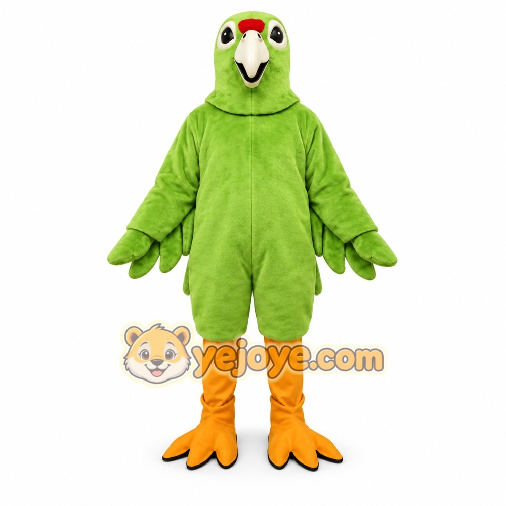 Green Parrot Mascot Costume Green Parrot Mascot Costume