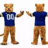 Blue Lion Mascot Costume with Cheerleader Jersey