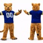 Blue Lion Mascot Costume with Cheerleader Jersey
