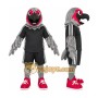 Gray Bird Mascot Costume with Red Shoes