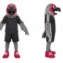 Gray Bird Mascot Costume with Red Shoes