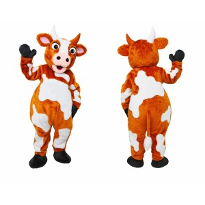 Orange Cow Mascot Costume for Kids and Adults