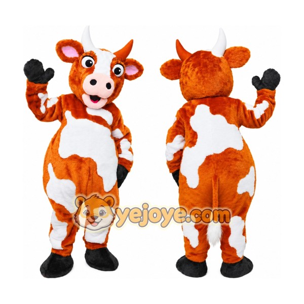 Orange Cow Mascot Costume for Kids and Adults