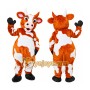 Orange Cow Mascot Costume for Kids and Adults