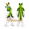Green and White Husky Dog Mascot Costume for Events