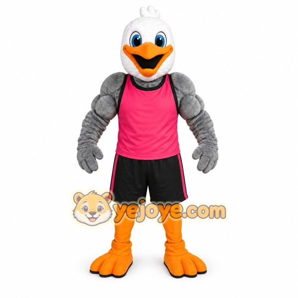Pink Bird Mascot Costume