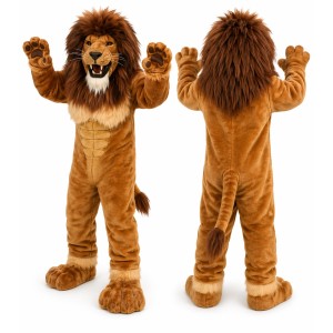 Brown Lion Mascot Costume for Kids and Adults