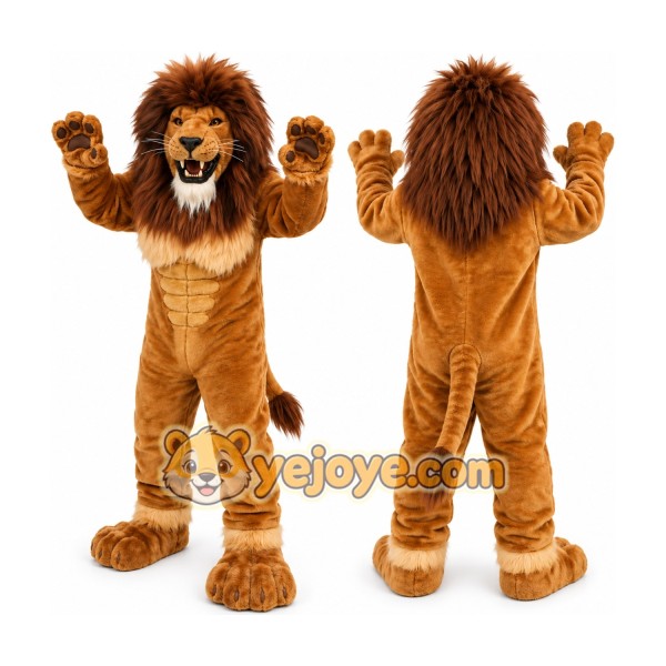 Brown Lion Mascot Costume for Kids and Adults