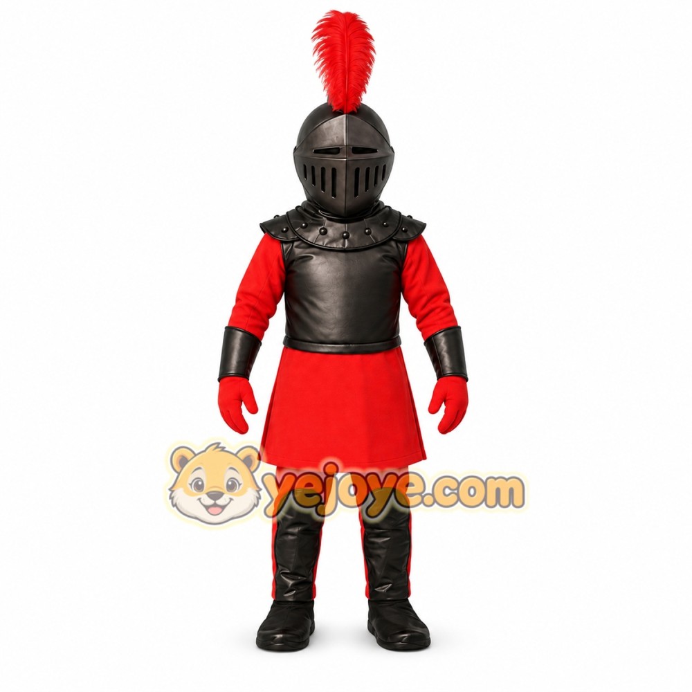 Red Knight Mascot Costume Red Knight Mascot Costume