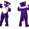 Purple Tiger Mascot Costume for Kids and Adults