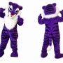 Purple Tiger Mascot Costume for Kids and Adults