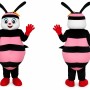 Pink Bee Mascot Costume with Red Gloves