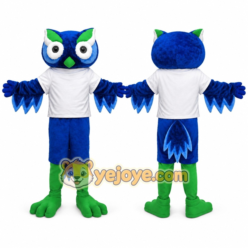 Blue Owl Mascot Costume Blue Owl Mascot Costume