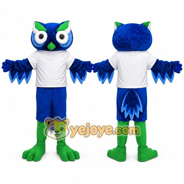 Blue Owl Mascot Costume