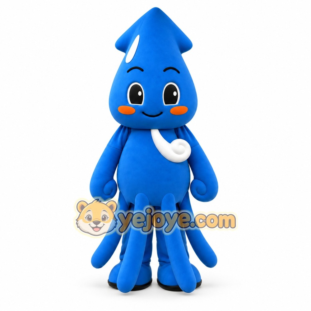 Blue Squid Mascot Costume for Kids and Adults Blue Squid Mascot Costume for Kids and Adults