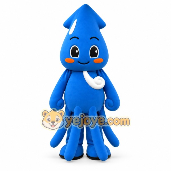 Blue Squid Mascot Costume for Kids and Adults