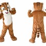 Brown Tiger Mascot Costume for Kids and Adults