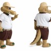Brown Alligator Mascot Costume