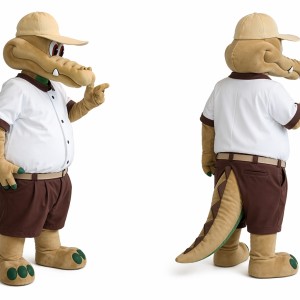 Brown Alligator Mascot Costume