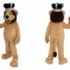 Lion Mascot Costume with Crown Brown