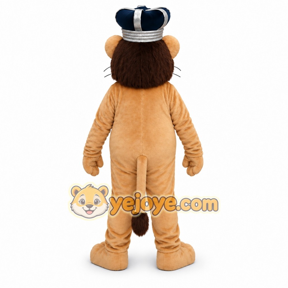 Lion Mascot Costume with Crown Brown Lion Mascot Costume with Crown Brown