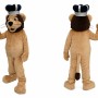 Lion Mascot Costume with Crown Brown