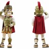 Warrior Mascot Costume with Red Cape and Helmet