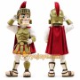 Warrior Mascot Costume with Red Cape and Helmet
