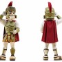 Warrior Mascot Costume with Red Cape and Helmet