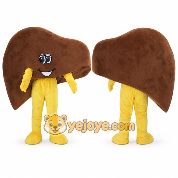 Brown Liver Mascot Costume for Parties Events
