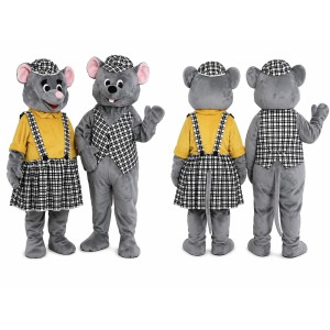 Gray Mouse Mascot Costume for Kids and Adults