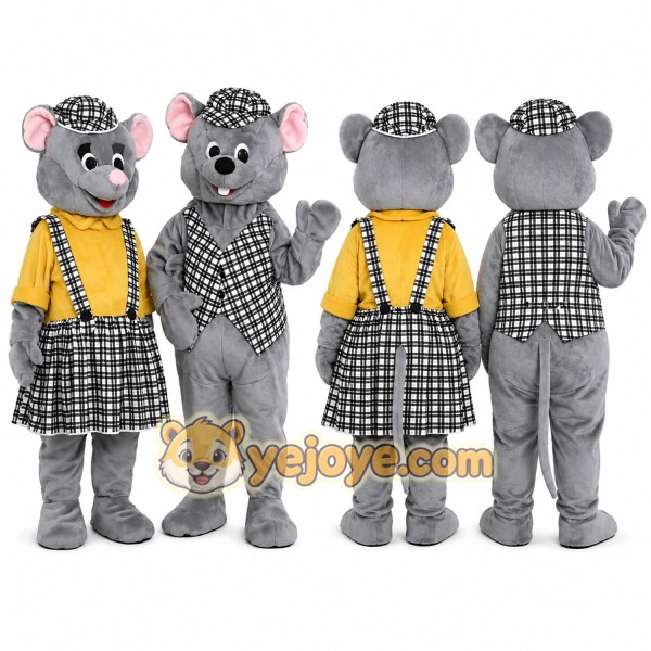 Gray Mouse Mascot Costume for Kids and Adults