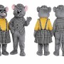 Gray Mouse Mascot Costume for Kids and Adults