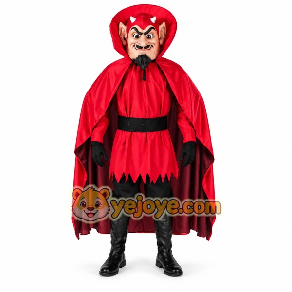 Red Devil Mascot Costume with Cape