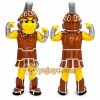 Yellow Warrior Mascot Costume with Brown Armor