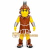 Yellow Warrior Mascot Costume with Brown Armor