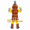 Yellow Warrior Mascot Costume with Brown Armor