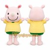 Pink Pig Mascot Costume with Yellow Shirt