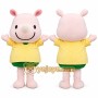 Pink Pig Mascot Costume with Yellow Shirt