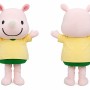 Pink Pig Mascot Costume with Yellow Shirt