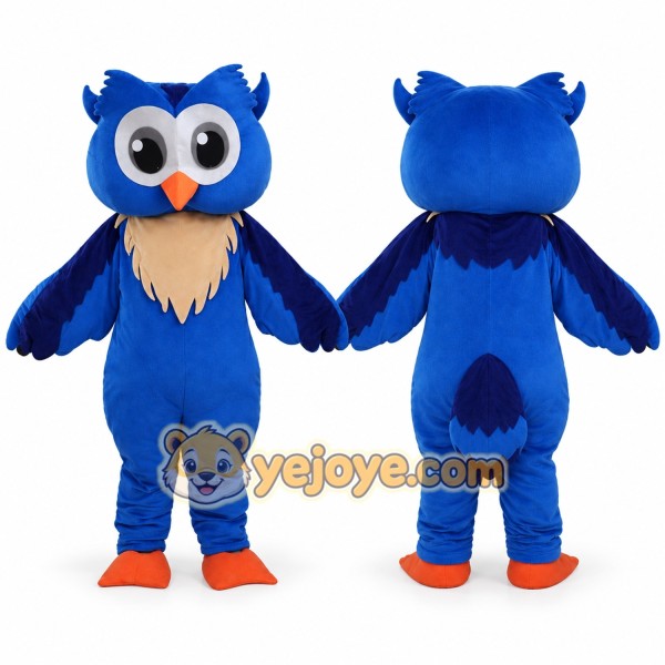 Blue Owl Mascot Costume for Parties and Events