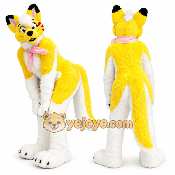 Yellow Dog Husky Mascot Costume for Kids and Adults