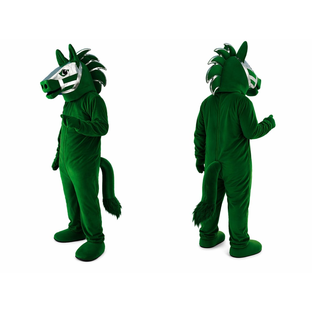 Green Zebra Mascot Costume for Kids and Adults