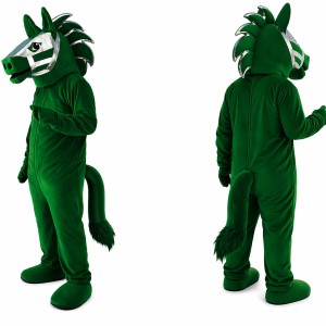 Green Zebra Mascot Costume for Kids and Adults