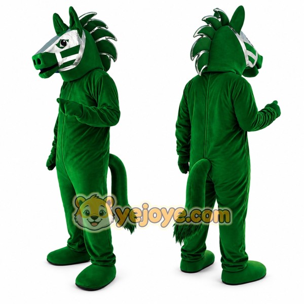 Green Zebra Mascot Costume for Kids and Adults