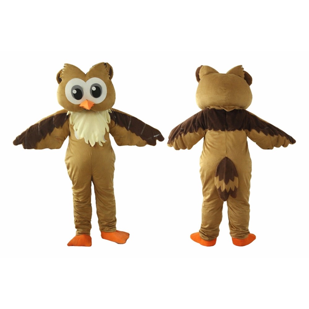 Brown Owl Mascot Costume for Kids and Adults
