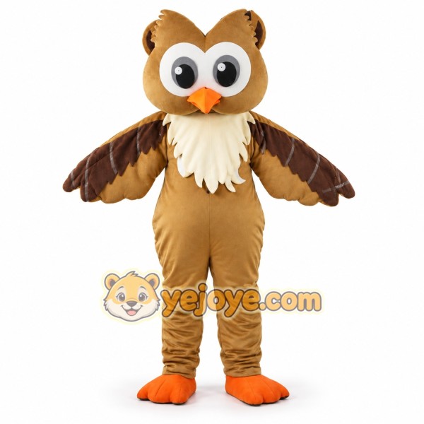 Brown Owl Mascot Costume for Kids and Adults